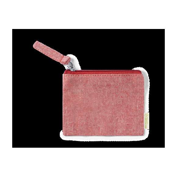 Monedero fabricado en 100% algodón reciclado. Compartimento principal con cierre de cremallera y tirador a juego. Con algodón distintivo reciclado en la etiqueta exterior y disponible en variada gama de colores. Certificación GRS (Global Recycled Standard / Estándar de Reciclaje Global), que garantiza el origen reciclado del material usado para fabricar el producto