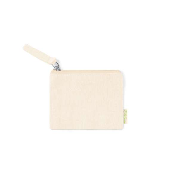 Monedero fabricado en 100% algodón reciclado. Compartimento principal con cierre de cremallera y tirador a juego. Con algodón distintivo reciclado en la etiqueta exterior y disponible en variada gama de colores. Certificación GRS (Global Recycled Standard / Estándar de Reciclaje Global), que garantiza el origen reciclado del material usado para fabricar el producto