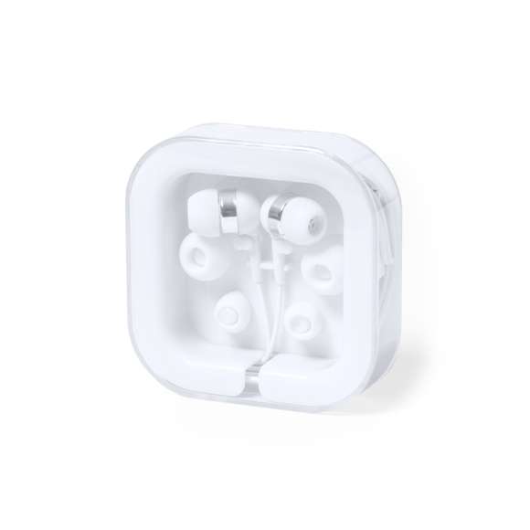 Prácticos y confortables auriculares intraurales con conexión Tipo C. En acabado blanco y con detalles en cromado, incluidos 3 pares de almohadillas para adaptarse a todos los oídos. Presentados en práctico estuche a juego con enrollacables y tapa transparente.