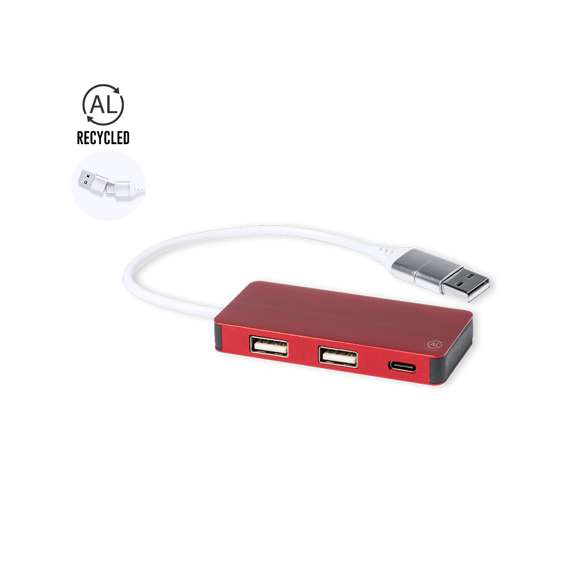 Puerto USB 2.0 fabricado en aluminio reciclado, con posibilidades de reciclaje casi infinitas, sin perder sus propiedades originales y consumiendo menos energía en este proceso. Incluye puerto Tipo C y 2 puertos USB, con entrada dual USB/Tipo C. Presentado en caja individual de diseño kraft.Fabricado conforme a estándares RoHS, con sistema de bloqueo para evitar cortocircuitos.