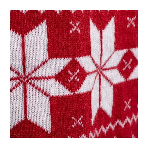 Divertida y cálida bufanda con motivos navideños. Un original regalo para lucir con estilo en navidad. Fabricada en suave poliéster acrílico y presentada en una bolsa individual reciclada. Cuenta con zona especial para el marcaje.