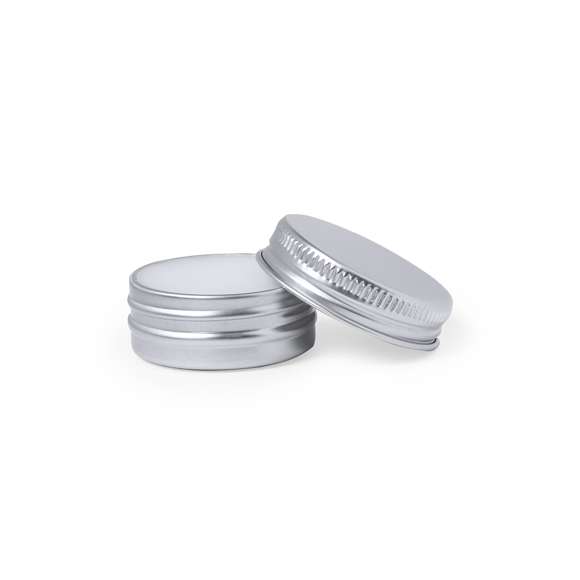 Bálsamo labial vegano dermatológicamente testado. Una alternativa 100% natural y de origen vegetal. Con aroma vainilla y protección SPF15. En tarrito de aluminio con tapa a rosca y acabado metalizado.