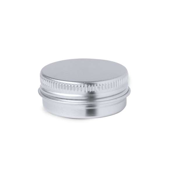 Bálsamo labial vegano dermatológicamente testado. Una alternativa 100% natural y de origen vegetal. Con aroma vainilla y protección SPF15. En tarrito de aluminio con tapa a rosca y acabado metalizado.