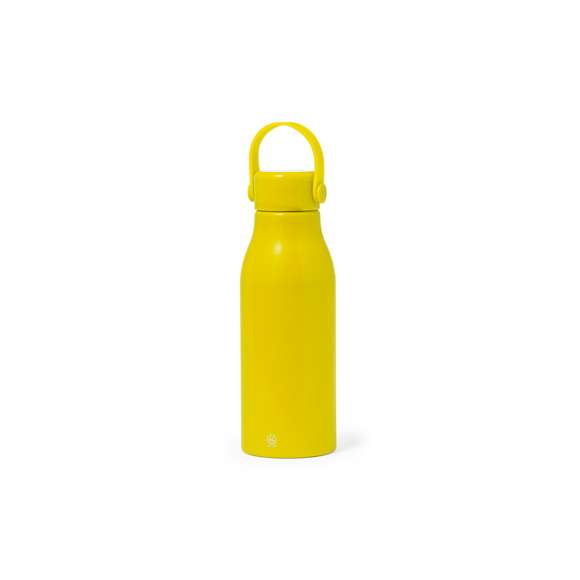 Bidón de 700 ml de capacidad. Fabricado en resistente y sostenible aluminio reciclado. Con tapón a rosca en mate y asa integrada a juego para un sencillo transporte. Cuerpo de acabado satinado. Disponible en variada gama de colores y libre de BPA. Incluye distintivo Aluminio Reciclado. Presentado en caja de diseño kraft y en bolsa individual reciclada.El aluminio reciclado es un material con posibilidades de reciclaje casi infinitas, sin perder sus propiedades originales y consumiendo menos energía en este proceso.