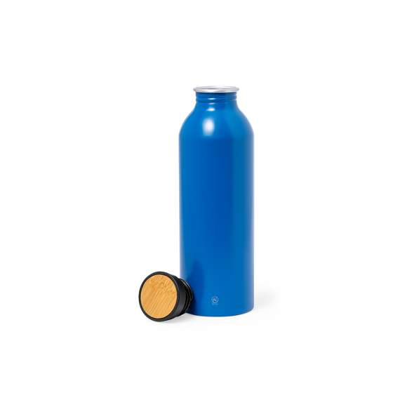 Bidón de 550 ml de capacidad. Fabricado en elegante y sostenible aluminio reciclado. De acabado satinado, incluye original tapón a rosca con detalle de bambú y libre de BPA. Con distintivo Aluminio Reciclado. Presentado en caja de diseño kraft y en bolsa individual reciclada.El aluminio reciclado es un material con posibilidades de reciclaje casi infinitas, sin perder sus propiedades originales y consumiendo menos energía en este proceso.