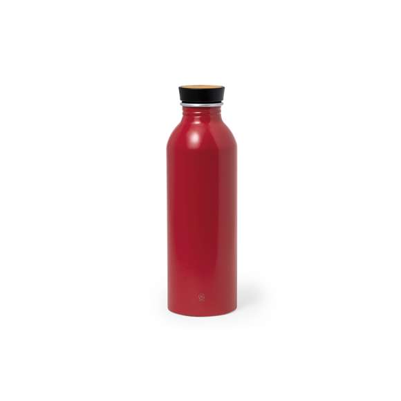 Bidón de 550 ml de capacidad. Fabricado en elegante y sostenible aluminio reciclado. De acabado satinado, incluye original tapón a rosca con detalle de bambú y libre de BPA. Con distintivo Aluminio Reciclado. Presentado en caja de diseño kraft y en bolsa individual reciclada.El aluminio reciclado es un material con posibilidades de reciclaje casi infinitas, sin perder sus propiedades originales y consumiendo menos energía en este proceso.