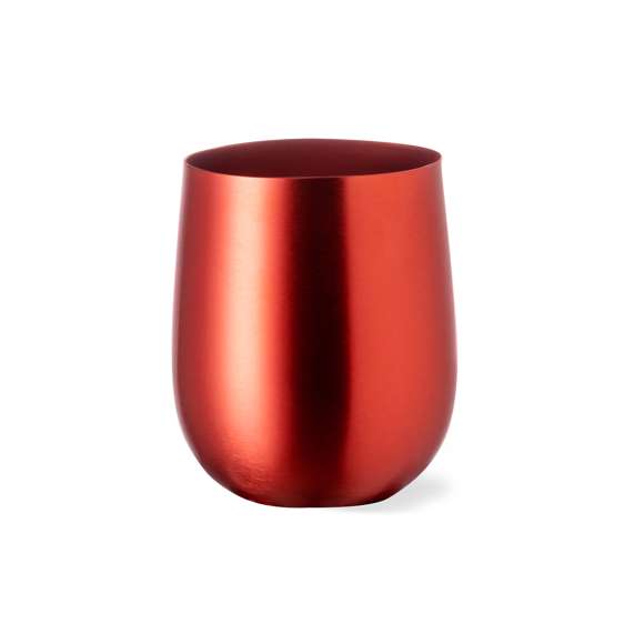 Vaso de 480 ml de capacidad fabricado en aluminio y disponible en variada gama de colores metalizados. Presentado en atractiva caja individual de diseño kraft.
