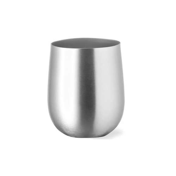 Vaso de 480 ml de capacidad fabricado en aluminio y disponible en variada gama de colores metalizados. Presentado en atractiva caja individual de diseño kraft.