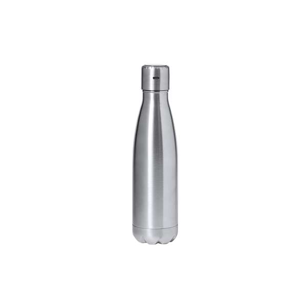 Bidón térmico de acero inox y doble pared de 500 ml de capacidad en acabado mate. Con medidor de temperatura táctil integrado en tapón y batería recargable -incluido cable negro Tipo C-. Con tapón de seguridad libre de BPA y presentado en atractiva caja individual de diseño Kraft y en bolsa reciclada. Disponible manual de instrucciones en español e inglés.