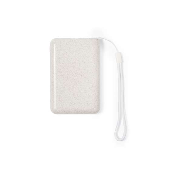 Batería auxiliar externa de recarga solar fabricada en fibra de trigo. De 5.000 mAh capacidad de carga. Con conector de entrada/salida Tipo C + salidas USB. Incluye panel fotovoltáico que brinda la facilidad de recargar la batería en cualquier espacio exterior sin necesidad de conexión. Presentado en una caja de diseño de kraft.Tipo C Entrada/Salida: 5V DC 2.4A, 12W2 Saidas USB: 5V DC 2.4A, 12WLas capacidades mostradas en todas nuestras baterías auxiliares externas son reales, incorporando todas ellas baterías de grado A y no recicladas, con una vida útil de al menos 500 ciclos de carga y según normativa CE. Además, están fabricadas conforme a los estándares RoHS y en cumplimiento con los siguientes requisitos de seguridad:Sistema de protección contra sobrecarga del power bank.Sistema de protección contra descarga completa que proporciona una mayor durabilidad del power bank.Sistema de bloqueo para evitar cortocircuitos.Sistema de transferencia de carga constante, acorde con la capacidad del dispositivo de destino.La caña de trigo fomenta la utilización de materias primas naturales, reduciendo así las emisiones contaminantes.