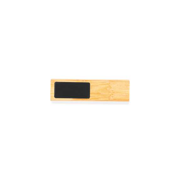 Memoria USB de línea nature de 16GB de capacidad. Fabricada en bambú, con amplia y elegante zona de marcaje iluminada. Cierre de capucha imantado y presentada en atractivo estuche de diseño kraft.