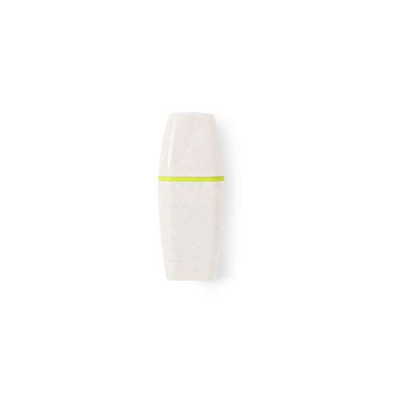 Original y práctico marcador fluorescente fabricado en caña de trigo y ABS. Marcador en color amarillo fluorescente.La caña de trigo fomenta la utilización de materias primas naturales, reduciendo así las emisiones contaminantes.