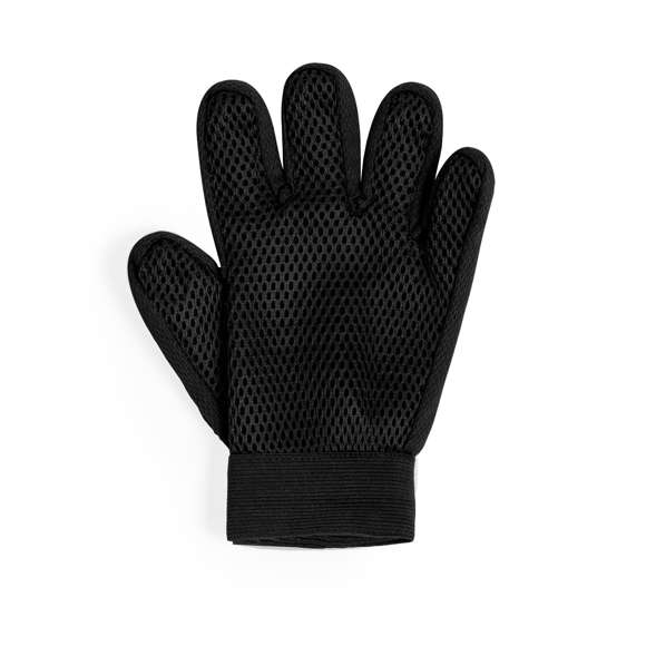 Guante para cepillar a las mascotas fabricado en suave poliéster y TPR. Diseñado para mimar a las mascotas, es fácil de usar y se ajusta a la mano gracias a su diseño ergonómico, con cinta de velcro adaptable. Las cerdas de suave TPR que atrapan el pelo suelto, para un cepillado fácil y cómodo. Presentado en una bolsa individual reciclada.