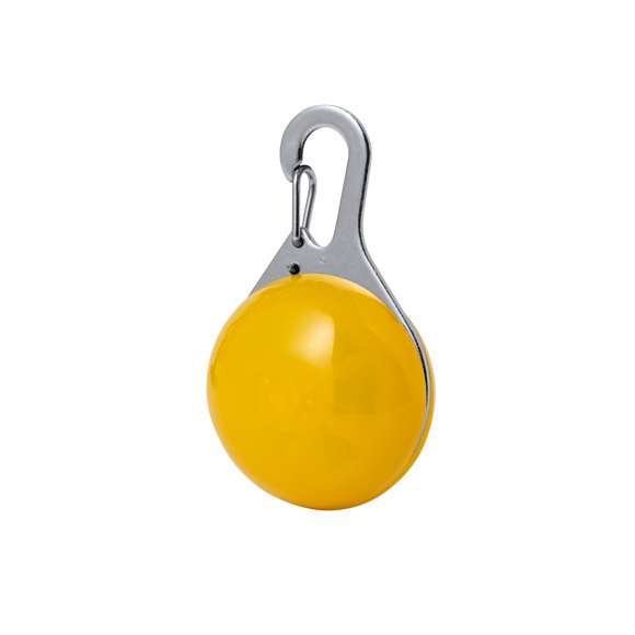 Luz de seguridad para mascotas. Práctico enganche para collar de mascotas con luz intermitente permitiendo una mayor visibilidad. Fácil de colgar gracias a su mosquetón incorporado y con pilas de botón incluidas.