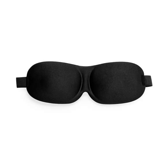Cómoda máscara de viaje fabricada en suave poliéster. Máxima experiencia de descanso para los ojos, debido a que su diseño acolchado proporciona un bloqueo óptimo de la luz para un sueño reparador en cualquier lugar. El elástico regulable garantiza un ajuste cómodo y seguro. Presentado en bolsa individual de papel reciclado.