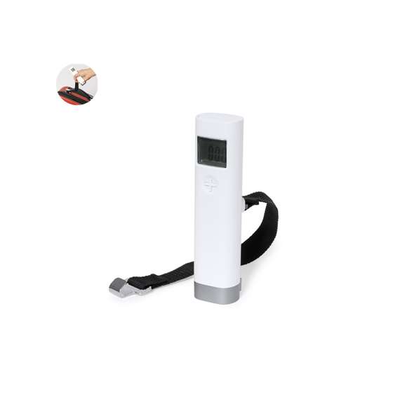 Ligera y práctica báscula digital para equipaje. Con pantalla digital y capacidad de hasta 50kg de peso. Fácil de transportar y de enganchar a maletas, mochilas o bolsas gracias a su práctico gancho. Disponible manual de instrucciones en español e inglés. Alimentación a pilas (1 pila de botón incluida).