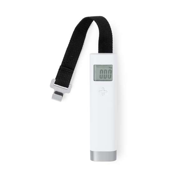 Ligera y práctica báscula digital para equipaje. Con pantalla digital y capacidad de hasta 50kg de peso. Fácil de transportar y de enganchar a maletas, mochilas o bolsas gracias a su práctico gancho. Disponible manual de instrucciones en español e inglés. Alimentación a pilas (1 pila de botón incluida).