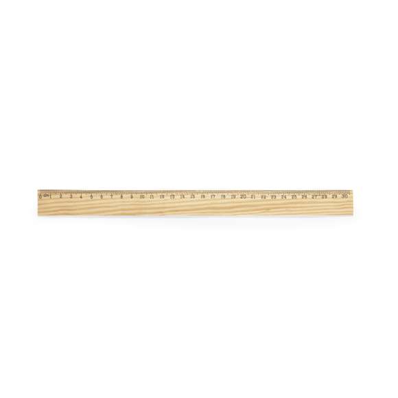 Practica regla de 30cm fabricada en madera. Herramienta perfecta para mediciones precisas, combinando diseño ecológico y practicidad.