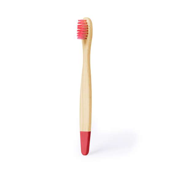 Cepillo de dientes fabricado en bambú. Para los más pequeños de casa, con cerdas y puntas en divertidos colores. Presentado individualmente en caja kraft. Materiales como el bambú fomentan la utilización de materias primas naturales, reduciendo las emisiones contaminantes. Proviene de una planta de gran resistencia y versatilidad, con crecimiento y regeneración rápidos, siendo una excelente alternativa al uso de madera tradicional.