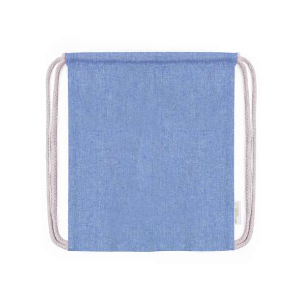 Mochila de cuerdas en material 100% algodón reciclado de 120 g/m2. Cuerdas autocierre en algodón, con logotipo eco en etiqueta lateral y disponible en variada gama de colores nature. Resistencia hasta 4kg de peso.