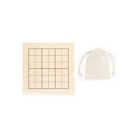 Juego de habilidad fabricado en madera. Emocionante juego sudoku con motivos ecológicos para todas las edades con tablero y 36 fichas (6 por diseño). Con práctica bolsita de algodón para guardar todas las fichas e instrucciones incluidas (español e ingles).