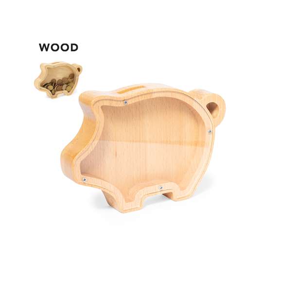 Encantadora hucha con la silueta de un cerdito combinando diseño y funcionalidad, para hacer del ahorro una experiencia alegre, viendo por su ventana de metacrilato como suben los ingresos. Presentado individualmente en caja de diseño kraft.