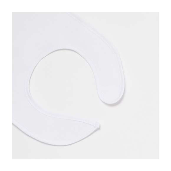 Práctico babero infantil confeccionado en algodón, con cierre de velcro para un mejor ajuste de color blanco.
