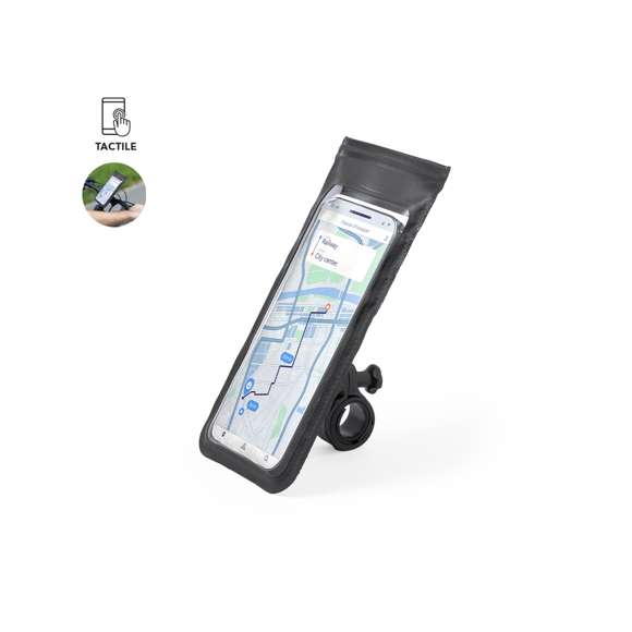 Funda táctil para smartphone diseñada para bicicletas. Fácil de enganchar a cualquier manillar mediante un tornillo de montaje sencillo y gomas de presión. La funda cuenta con un clip de enganche y viene presentada en una bolsa individual reciclada.