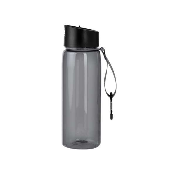 Bidón de 800 ml fabricado en resistente RPET y cuerpo de acabado transparente en variada gama de colores. Tapón negro de rosca, con dosificador y dosificador plegable. Con cinta de transporte a juego y mosquetón metálico para un cómodo transporte. Disponible en variada gama de colores.El material RPET se elabora a partir de plástico reciclado, para así fomentar la reutilización de residuos plásticos y ayudar a la sostenibilidad del planeta.