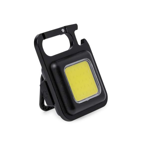 Potente linterna abridor fabricada en resistente abs y 30 luces COB, con tres posiciones de luz (fija e intermitente de dos velocidades). Incluye mosquetón para fácil transporte, soporte trasero de apoyo, abrebotellas y potente imán. Recargable, con batería de 300 mAh. Cable incluido y manual en español e ingles. Presentado individualmente en caja de diseño.