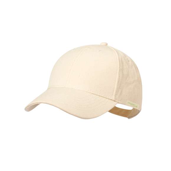 Gorra para niño de 6 paneles en 100% Algodón Orgánico. Cierre ajustable de hebilla metálica en color bronce. Etiqueta en interior con logo Algodón Orgánico.