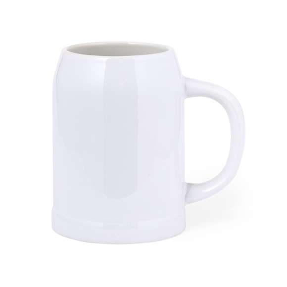 Jarra de cerámica en elegante acabado blanco para los más cerveceros, de 700 ml de capacidad y con cómoda asa. Especialmente diseñada para el marcaje en sublimación y presentada en caja individual kraft.