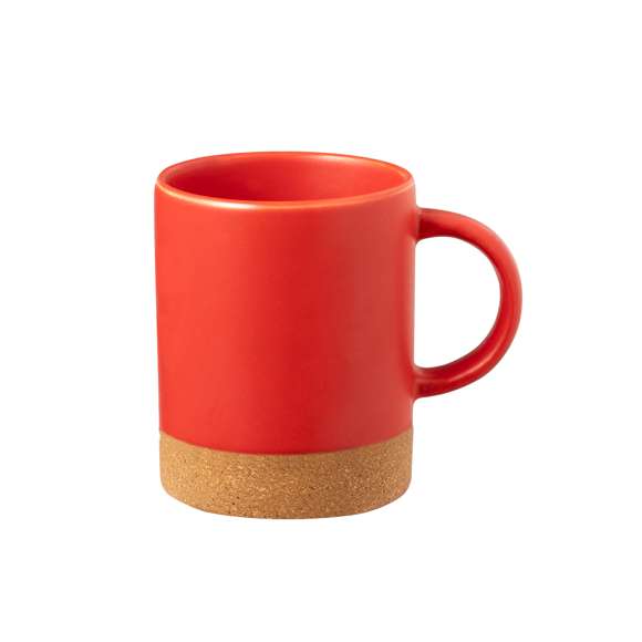 Taza de cerámica con 350 ml de capacidad. Distinguido diseño en combinación de cerámica con corcho, disponible en variada gama de colores mate. Presentada en caja individual acabado kraft.Elaborado con elementos vegetales para así fomentar la utilización de materias primas naturales y reducir las emisiones contaminantes.