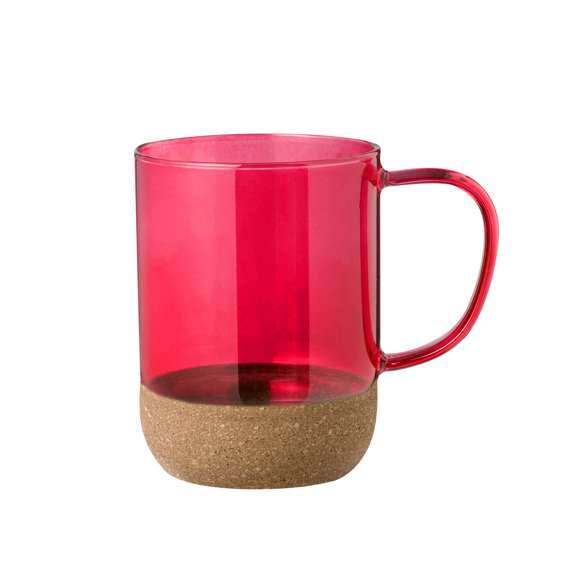 Taza de cristal de borosilicato con 450 ml de capacidad. Distinguido diseño en combinación de cristal con corcho, en variada gama de colores translúcidos. Presentada en caja individual acabado kraft.Elaborado con elementos vegetales para así fomentar la utilización de materias primas naturales y reducir las emisiones contaminantes.Fabricado en cristal de borosilicato, que ofrece una resistencia y durabilidad excepcionales, alargando su vida útil y pudiendo ser reutilizado infinidad de veces.