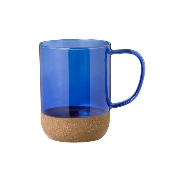 Taza de cristal de borosilicato con 450 ml de capacidad. Distinguido diseño en combinación de cristal con corcho, en variada gama de colores translúcidos. Presentada en caja individual acabado kraft.Elaborado con elementos vegetales para así fomentar la utilización de materias primas naturales y reducir las emisiones contaminantes.Fabricado en cristal de borosilicato, que ofrece una resistencia y durabilidad excepcionales, alargando su vida útil y pudiendo ser reutilizado infinidad de veces.