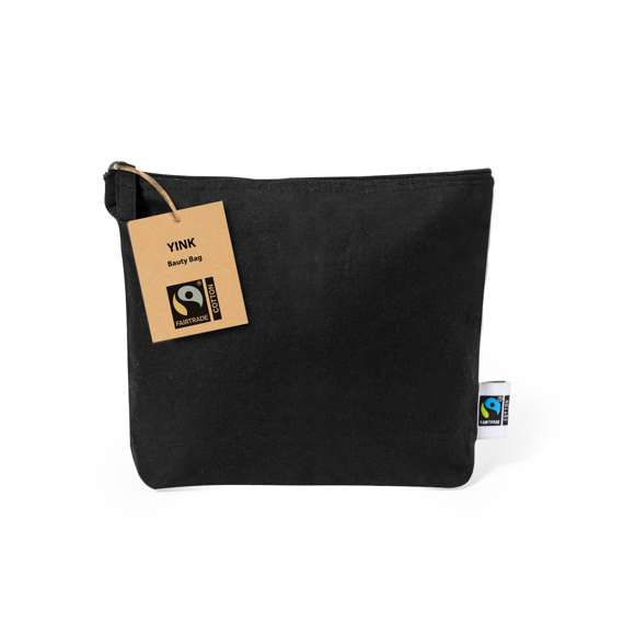 Neceser de línea nature, fabricado en 100% algodón en tono elegante negro. Con certificación Fairtrade (Comercio Justo) un sistema comercial solidario y alternativo al convencional que persigue el desarrollo de los pueblos y la lucha contra la pobreza. Compartimento principal con cierre de cremallera y tirador a juego, incluida etiqueta Fairtrade y etiqueta con logotipo en cartón reciclado.
