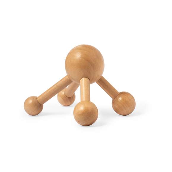 Masajeador fabricado en madera natural. Diseñado para proporcionar alivio y bienestar. Su empuñadura ergonómica garantiza un manejo cómodo, mientras que sus sus cuatro bolas de madera ofrecen eficiencia y un masaje revitalizante, liberando tensión muscular. Presentado en caja individual de diseño kraft.