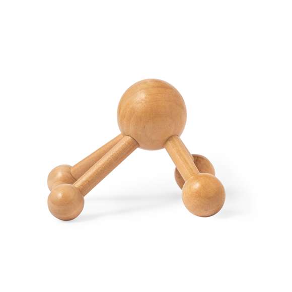Masajeador fabricado en madera natural. Diseñado para proporcionar alivio y bienestar. Su empuñadura ergonómica garantiza un manejo cómodo, mientras que sus sus cuatro bolas de madera ofrecen eficiencia y un masaje revitalizante, liberando tensión muscular. Presentado en caja individual de diseño kraft.