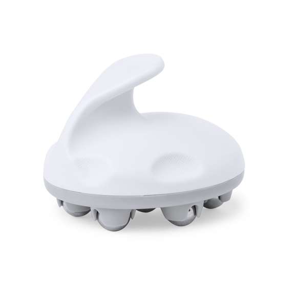 Masajeador fabricado en resistente ABS con bolas metálicas. Diseñado para brindar alivio y bienestar. Su empuñadura ergonómica garantiza un manejo cómodo, mientras que sus esferas metálicas efecto frío ayudan a la absorción de cremas, relajando la piel cansada. Presentado en caja individual de diseño kraft.