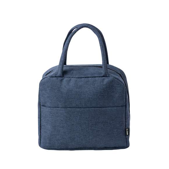Nevera confeccionada en resistente poliéster 600D RPET. Compartimento principal con cierre de cremallera e interior en aluminio con base reforzada. Incluye bolsillo exterior y asas a conjunto, con logotipo RPET en etiqueta exterior.El material RPET se elabora a partir de plástico reciclado, para así fomentar la reutilización de residuos plásticos y ayudar a la sostenibilidad del planeta.