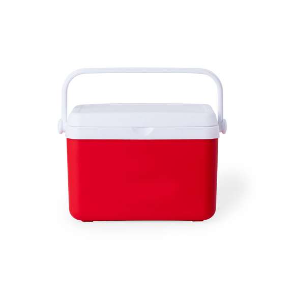 Nevera fabricada en PP de 4L. Atractivo diseño vintage para mantener bebidas y alimentos fríos, de diseño rígido con doble pared. Tapadera de bisagra con cierre de seguridad y asa rígida para un fácil transporte. Con base de color gris y accesorios en blanco. Presentada individualmente en bolsa reciclada.