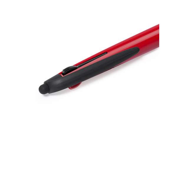 Práctico bolígrafo puntero con 3 tintas diferentes, hecho en bambú. De mecanismo pulsador con posibilidad de elegir entre tinta azul, roja o negra, con pulsadores a juego. Empuñadura en suave bambú, clip y punta en elegante negro y caña de variados y llamativos colores. Parte superior con puntero.Materiales como el bambú fomentan la utilización de materias primas naturales, reduciendo las emisiones contaminantes. Proviene de una planta de gran resistencia y versatilidad, con crecimiento y regeneración rápidos, siendo una excelente alternativa al uso de madera tradicional.