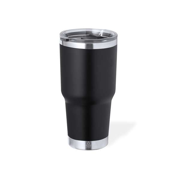Vaso térmico fabricado en acero inox reciclado de doble pared y 600 ml de capacidad. Con dosificador en tapa y abrefácil, libre de BPA. Es ideal para tener en tu escritorio, mesa o en cualquier superficie donde disfrutar tranquilamente de tu bebida favorita. Con logotipo Acero Inox Reciclado. El acero es uno de los materiales más demandados y que puede encontrarse casi en todas partes, desde productos de uso diario a grandes construcciones. Con innumerables propiedades, entre las que cabe destacar la durabilidad y su alto grado de reutilización, convirtiéndolo en una alternativa muy valorada en soluciones de sostenibilidad. Debidamente tratado, permite obtener nuevos recursos de infinita utilización.