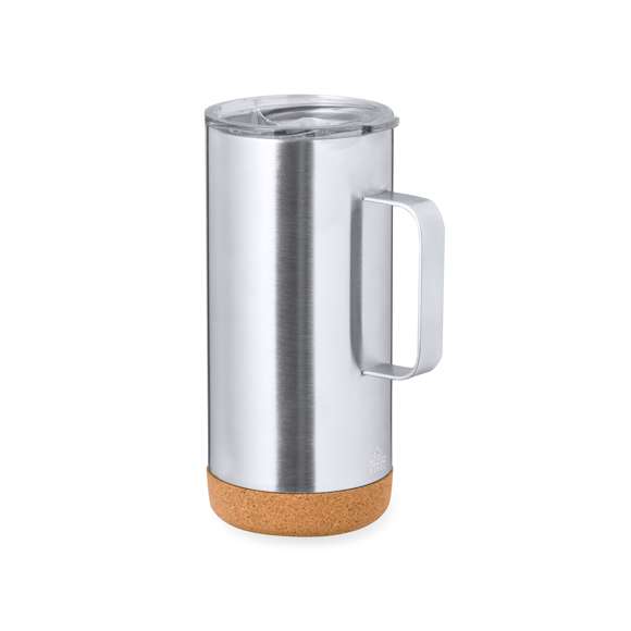 Taza térmica fabricada en acero inox reciclado de doble pared y 450 ml de capacidad. Con dosificador abrefácil en tapa, libre de BPA, y base en corcho natural. Con logotipo Acero Inox Reciclado. Es ideal para tener en tu escritorio, mesa o en cualquier superficie donde disfrutar tranquilamente de tu bebida favorita. El acero es uno de los materiales más demandados y que puede encontrarse casi en todas partes, desde productos de uso diario a grandes construcciones. Con innumerables propiedades, entre las que cabe destacar la durabilidad y su alto grado de reutilización, convirtiéndolo en una alternativa muy valorada en soluciones de sostenibilidad. Debidamente tratado, permite obtener nuevos recursos de infinita utilización.