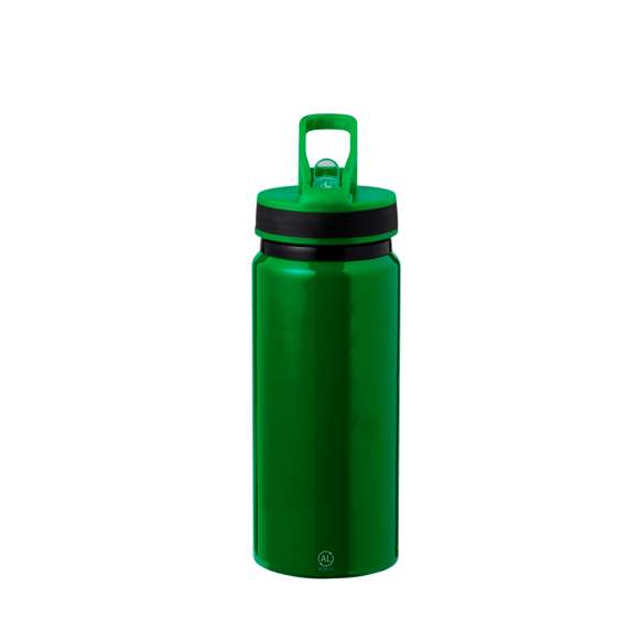 Bidón en Aluminio Reciclado de 680 ml de capacidad. Sistema de fácil apertura libre de BPA con dosificador de pajita y asa de transporte a juego. Con logotipo Aluminio Reciclado. Disponible en variada gama de colores brillantes y presentado en atractiva caja de diseño kraft. El Aluminio Reciclado es un material con posibilidades de reciclaje casi infinitas, sin perder sus propiedades originales y consumiendo menos energía en este proceso.Certificación GRS (Global Recycled Standard / Estándar de Reciclaje Global), que garantiza el origen reciclado del material usado para fabricar el producto.