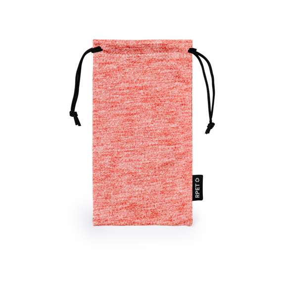 Funda para gafas en suave microfibra RPET y amplia gama de divertidos colores, con cordones autocierre. Con logotipo en etiqueta. El material RPET se elabora a partir de plástico reciclado, para así fomentar la reutilización de residuos plásticos y ayudar a la sostenibilidad del planeta.