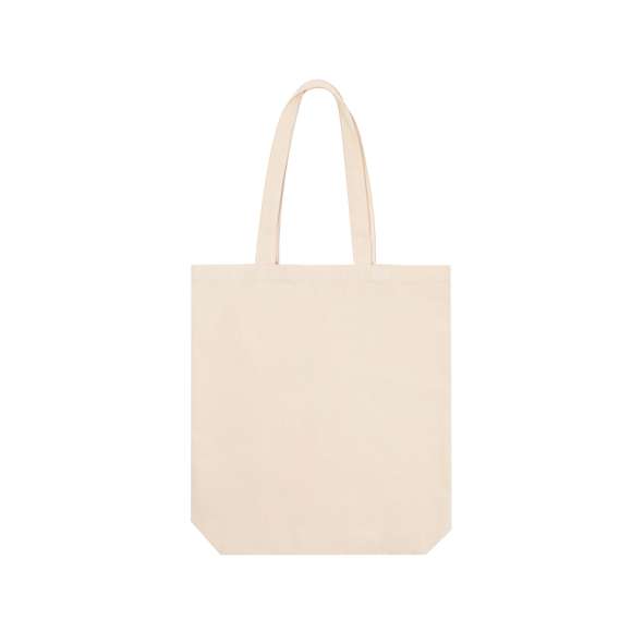 Bolsa de canvas de 270g/m2. En color natural, con resistente acabado cosido y asas reforzadas de 70cm de largas. Resistencia hasta 10 kg de peso con fuelle.