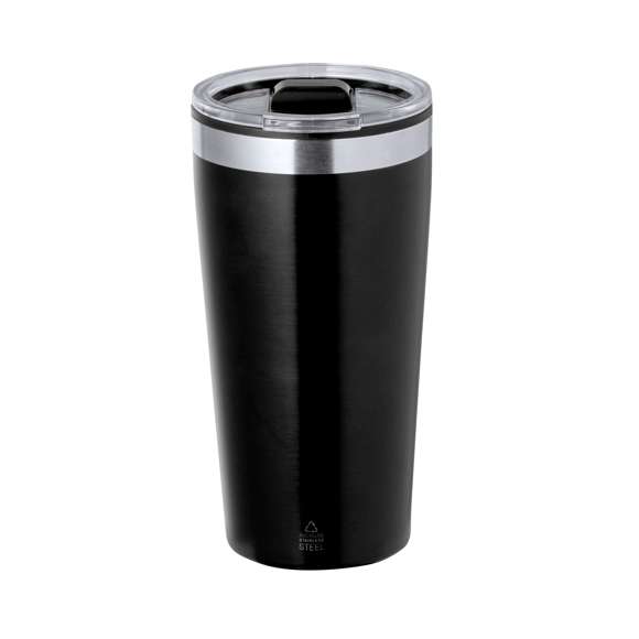 Vaso térmico fabricado en acero inox reciclado, con doble pared y 600 ml de capacidad. Incluye tapa con dosificador y abrefácil. Es ideal para tener en tu escritorio, mesa o en cualquier superficie donde disfrutar tranquilamente de tu bebida favorita. Con logotipo Acero Inox Reciclado. El acero es uno de los materiales más demandados y que puede encontrarse casi en todas partes, desde productos de uso diario a grandes construcciones. Con innumerables propiedades, entre las que cabe destacar la durabilidad y su alto grado de reutilización, convirtiéndolo en una alternativa muy valorada en soluciones de sostenibilidad. Debidamente tratado, permite obtener nuevos recursos de infinita utilización.