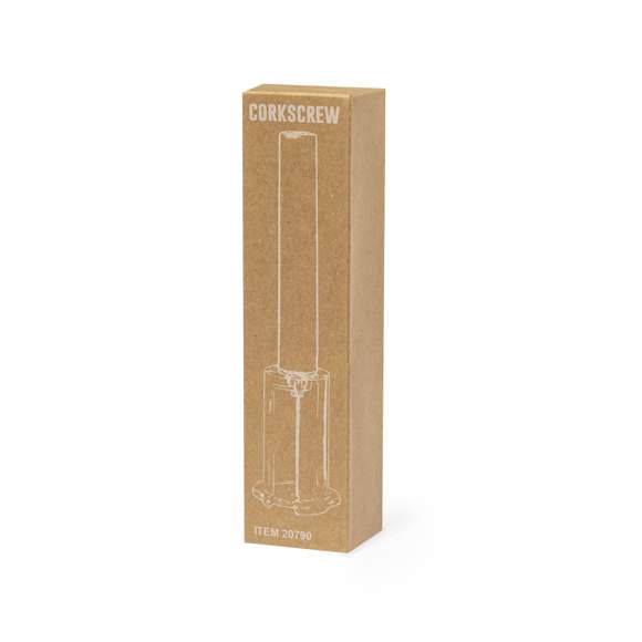 Sacacorchos con bomba de aire integrada, para una extracción del tapón de corcho fácil y segura. Fabricado en resistente material ABS. Presentado en atractiva caja individual de diseño kraft.