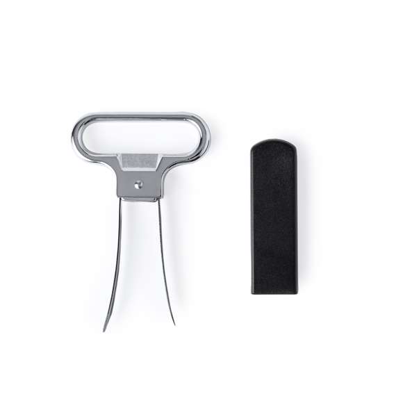 Original sacacorchos con innovador mecanismo de extracción sin perforar el corcho, evitando la contaminación del vino o de cualquier otro líquido contenido en la botella. Fabricado en resistente acero inox, con funda en ABS de elegante color negro. Presentado en caja de diseño individual.